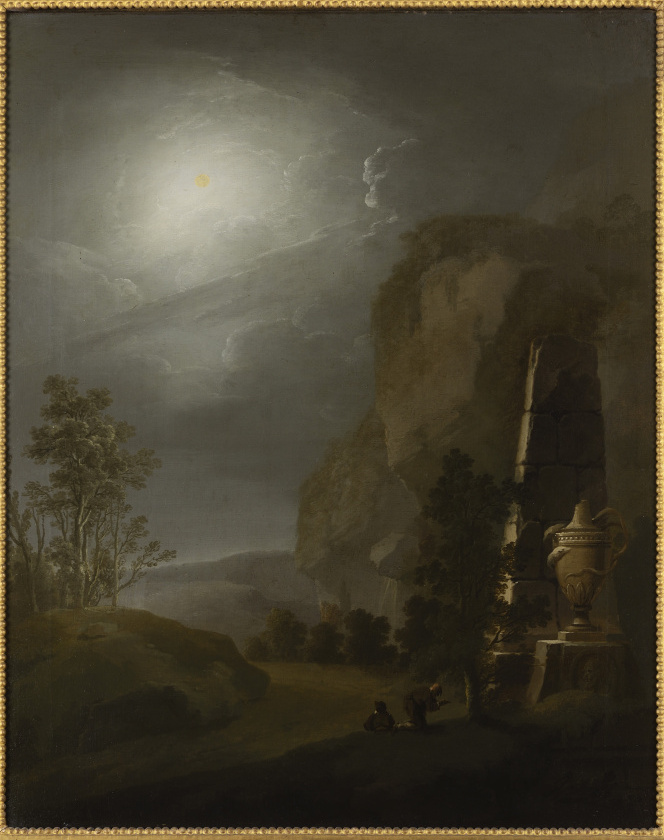 A Night Landscape with an Ancient Vase and a Fragment of an Obelisk