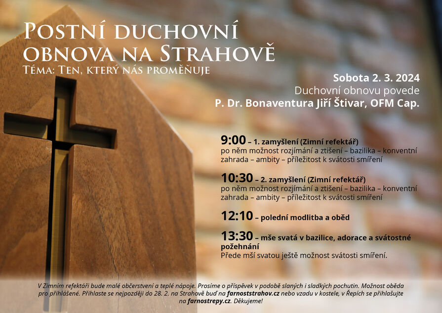 Postní duchovní obnova farností Strahov a Řepy